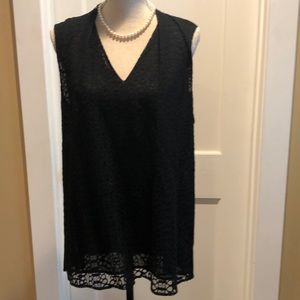 Black sleeveless lace blouse from Halogen